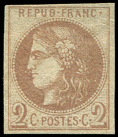 * EMISSION DE BORDEAUX - 40A   2c. Chocolat Clair, R I, TB. C - 1870 Emissione Di Bordeaux