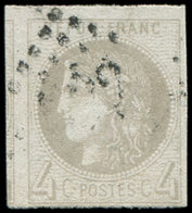 EMISSION DE BORDEAUX - 41B   4c. Gris, R II, Voisin à Gauche, Obl. GC, TB/TTB - 1870 Ausgabe Bordeaux