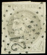EMISSION DE BORDEAUX - 41B   4c. Gris, R II, Oblitéré GC 2145, Belles Marges, TTB - 1870 Ausgabe Bordeaux