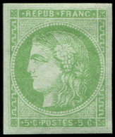 * EMISSION DE BORDEAUX - 42B   5c. Vert-jaune, R II, Marges Régulières, TB/TTB - 1870 Ausgabe Bordeaux