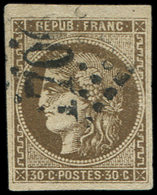 EMISSION DE BORDEAUX - 47   30c. Brun, Oblitéré GC, TB - 1870 Emissione Di Bordeaux