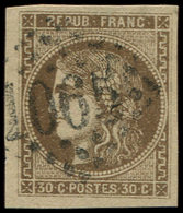 EMISSION DE BORDEAUX - 47a  30c. Brun Clair, Obl. GC 1065, TTB - 1870 Emissione Di Bordeaux