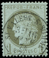 CERES DENTELE - 50    1c. Vert-olive, Obl. Càd T16 ST VALERY-S-SOMME 16/1/74, Frappe Superbe - 1871-1875 Ceres