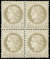 ** CERES DENTELE - 52a   4c. Gris-jaunâtre, BLOC De 4, TB - 1871-1875 Ceres