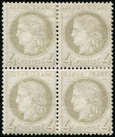 * CERES DENTELE - 52    4c. Gris, BLOC De 4, TB. C - 1871-1875 Ceres