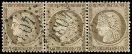 CERES DENTELE - 56   30c. Brun, BANDE De 3 Obl. GC 4094, Bon Centrage, TTB/Superbe - 1871-1875 Ceres