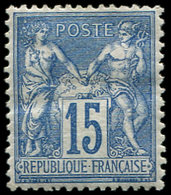 * TYPE SAGE - 90   15c. Bleu, Centrage Parfait, Forte Ch., TTB - 1876-1878 Sage (Tipo I)