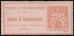 (*) TELEPHONE - Téléphone 18 : 50c. Rouge Sur Rose, TB - Telegrafi E Telefoni