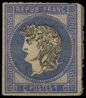 (*) ESSAIS -  1876 : Projet Gaiffe, 1c. Cadre Bleu, Effigie Grise, TB - Altri & Non Classificati