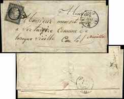 Let LETTRES DE PARIS - N°3a Obl. GRILLE S. LAC, Càd T1501 (B) PARIS (B) 7/5/50, Arr. Aurillac, TB - 1849-1876: Periodo Classico