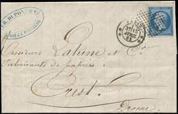 Let LETTRES DE PARIS - N°14A Obl. CERCLE De POINTS S. LAC, Càd ** PARIS ** 15/4/62, TB - 1849-1876: Classic Period