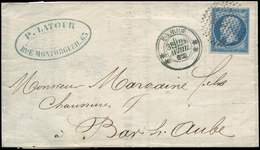 Let LETTRES DE PARIS - N°14B Obl. Cercle De Points 3309 S. LAC, Càd T1366 28/4/62, Le Tout BLEUTE, Indice 22, TB - 1849-1876: Classic Period