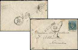 Let Guerre De 1870 -  N°29 Obl. GC 2145 S. Env., Càd T16 LYON 13/3/71, TAXE ALLEMANDE Et Tampon 2, Arr. Abbeville, TB - War 1870