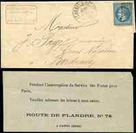 Let Commune De Paris -  N°29 Obl. GC 3568 S. LAC De Paris Datée 18/4/71, Remise à St Denis, Càd 20/4, Arr. Bordeaux 23/4 - Guerra Del 1870