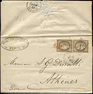 Let DESTINATIONS - N°56 PAIRE Obl. Etoile 1 Pl. De La Bourse 19/5/73 S. LAC, Arr. ATHENES, TTB - 1849-1876: Classic Period