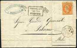 Let POSTE MARITIME - N°23 Obl. ANCRE S. LAC, Càd Octog. ITALIE PAQ. FR. X N°1 23/3/68, Arr. PALERMO 31/3, R Et TB - Maritime Post