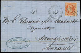 Let BUREAUX FRANCAIS A L'ETRANGER - N°31 Obl. GC 5119 S. LAC, Càd LE CAIRE 19/11/69 Et Arr. Montpellier 25/11, TB - 1849-1876: Periodo Classico