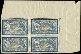 ** EMISSIONS DU XXème SIECLE - 123   Merson,  5f. Bleu Et Chamois, BLOC De 4 Cdf, TB - Unused Stamps