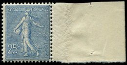 ** EMISSIONS DU XXème SIECLE - 132   Semeuse Lignée, 25c. Bleu, Bdf, Bon Centrage, TB - Unused Stamps