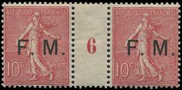 ** FRANCHISE MILITAIRE - 4    10c. Rose, PAIRE Mill.6, TB - Military Postage Stamps