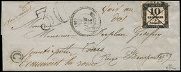 Let TAXE - 2   10c. Noir Typo, T I, Obl. Plume Et Càd T15 TOURS 23/5/61 S. LSC, Càd T22 MONNAIE 23/5/61 Et Boite C,  30  - 1859-1959 Covers & Documents