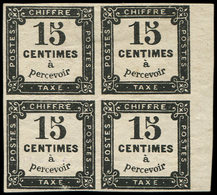 ** TAXE - 4   15c. Noir Litho, BLOC De 4, 2 Ex. *, TTB. Br - 1859-1959 Storia Postale