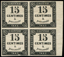 ** TAXE - 4   15c. Noir Litho, BLOC De 4, 2 Ex. *, TTB. Br - 1859-1959 Covers & Documents