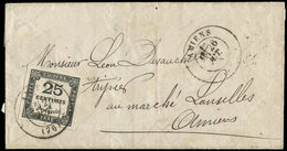 Let TAXE - 5   25c. Noir, T I, Obl. Càd T17 AMIENS 26/10/74 S. LAC, TB - 1859-1959 Covers & Documents