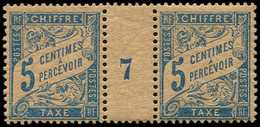 ** TAXE - 28   5c. Bleu, PAIRE Mill.7, TB - 1859-1959 Storia Postale