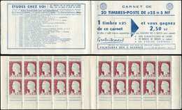 CARNETS (N°Cérès Jusqu'en1964) - 368  Marianne De Decaris, 0,25 Gris Et Grenat, N°1263, T I, S. 1-61, 3 SUISSES, TB - Altri & Non Classificati