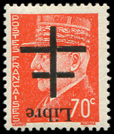 * TIMBRES DE LIBERATION - LILLE 6 : 70c. Orange, Surcharge RENVERSEE, TB, Signé Mayer - Liberazione