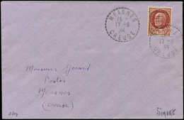 Let TIMBRES DE LIBERATION - MEASNES 2 : 1f50 Brun-rouge Obl. 17/8/44 Sur Env., TB, Signée Mayer - Liberazione