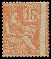 ** VARIETES - 117   Mouchon, 15c. Orange, PIQUAGE à CHEVAL, TB - Nuovi