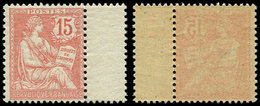 ** VARIETES - 125c  Mouchon Retouché, 15c. Vermillon, RECTO-VERSO, Bdf, TB - Unused Stamps