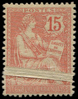 * VARIETES - 125   Mouchon Retouché, 15c. Vermillon, PLI ACCORDEON, TTB - Unused Stamps