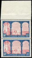 ** VARIETES - 263b  Centenaire De L'Algérie, 50c. Bleu Et Rose, ALCERIE Tenant à Normal, Bdf, Un Grain Dans Le Papier Si - Nuovi