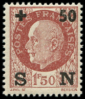 ** VARIETES - 552d  Pétain, +50 Sur 1f50 Brun, TTB - Nuovi