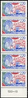 ** VARIETES - 2556b  Thermalisme, 2,20, DOIGTS COUPES Dans Une Bande De 5 Bdf, TB - Unused Stamps