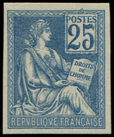 (*) NON DENTELES - 114d  Mouchon, 25c. Bleu, TB - Zonder Classificatie