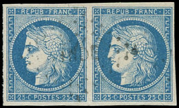 Colonies Générales - 23   25c. Bleu, PAIRE Obl. Losange INDE, TB - Altri & Non Classificati