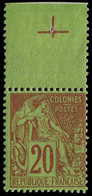 ** Colonies Générales - 52   20c. Brique Sur Vert, Bdf Avec Repère, TB - Altri & Non Classificati