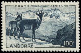 ** ANDORRE PA 1 : 100f. Bleu Ardoise, Isards, TB - Poste Aérienne