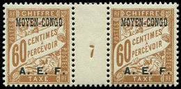 ** CONGO Taxe 8 : Paire Mill.7, Petit 7, TB - Sonstige & Ohne Zuordnung