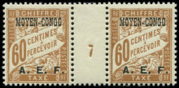 ** CONGO Taxe 8 : Paire Mill.7, Petit 7, TB - Other & Unclassified