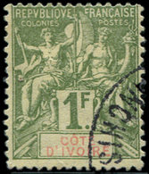 COTE D'IVOIRE 13 : 1f. Olive, Type Groupe, Obl., TB - Other & Unclassified