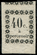 ** GUADELOUPE Taxe 3 : 40c. Noir, Petit Bdf Et Voisin En Haut, Infime Manque De Gomme D'origine, TTB - Other & Unclassified