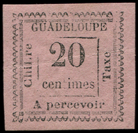 * GUADELOUPE Taxe 9 : 20c. Rose, TB - Other & Unclassified