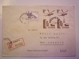 2019 (33)  LETTRE REC Au Départ De  KRAKOW  à Destination De  UMKIRCH   1980   - Storia Postale