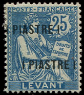 * LEVANT 17a : 1pi. Sur 25c. Bleu, DOUBLE Surch., TB - Altri & Non Classificati