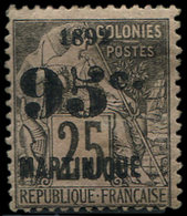 * MARTINIQUE 29b : 95c. S. 25c. Noir S. Rose, Gomme Partielle, TB - Autres & Non Classés